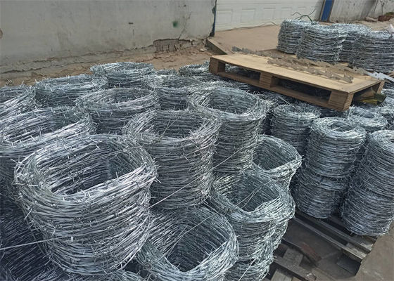Fibra di filo spinato elettro-galvanizzato a doppio filo colore argento campione libero